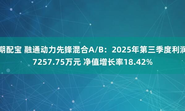 期配宝 融通动力先锋混合A/B:2025年第三季度利润7257.75万元 净值增长率18.42%