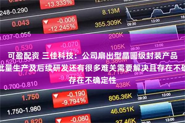 可盈配资 三佳科技：公司扇出型晶圆级封装产品距离批量生产及后续研发还有很多难关需要解决且存在不确定性