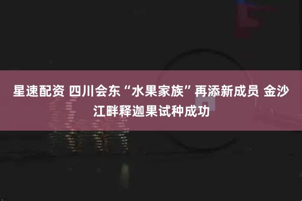 星速配资 四川会东“水果家族”再添新成员 金沙江畔释迦果试种成功